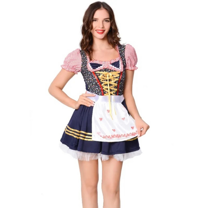 Women's Mini Dirndl Dress Cotton Festive