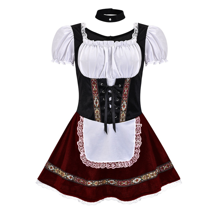 Women's Mini Dirndl Dress Cotton Festive