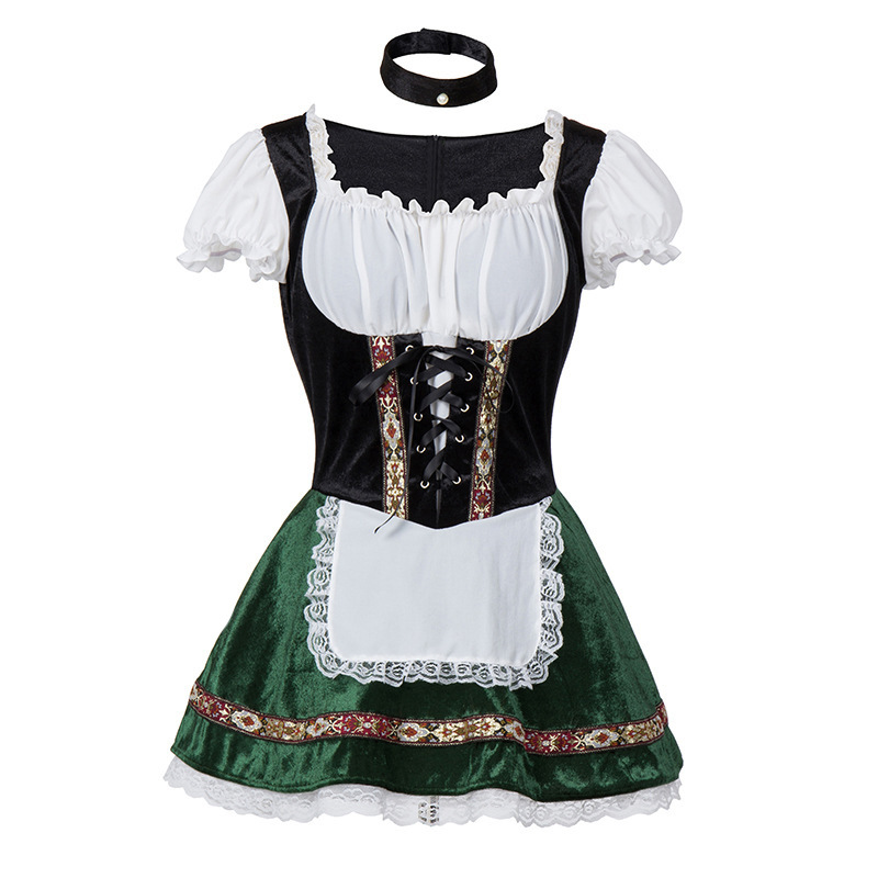 Women's Mini Dirndl Dress Cotton Festive