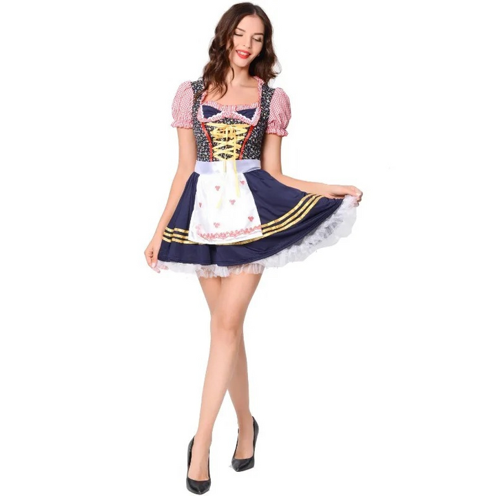 Women's Mini Dirndl Dress Cotton Festive
