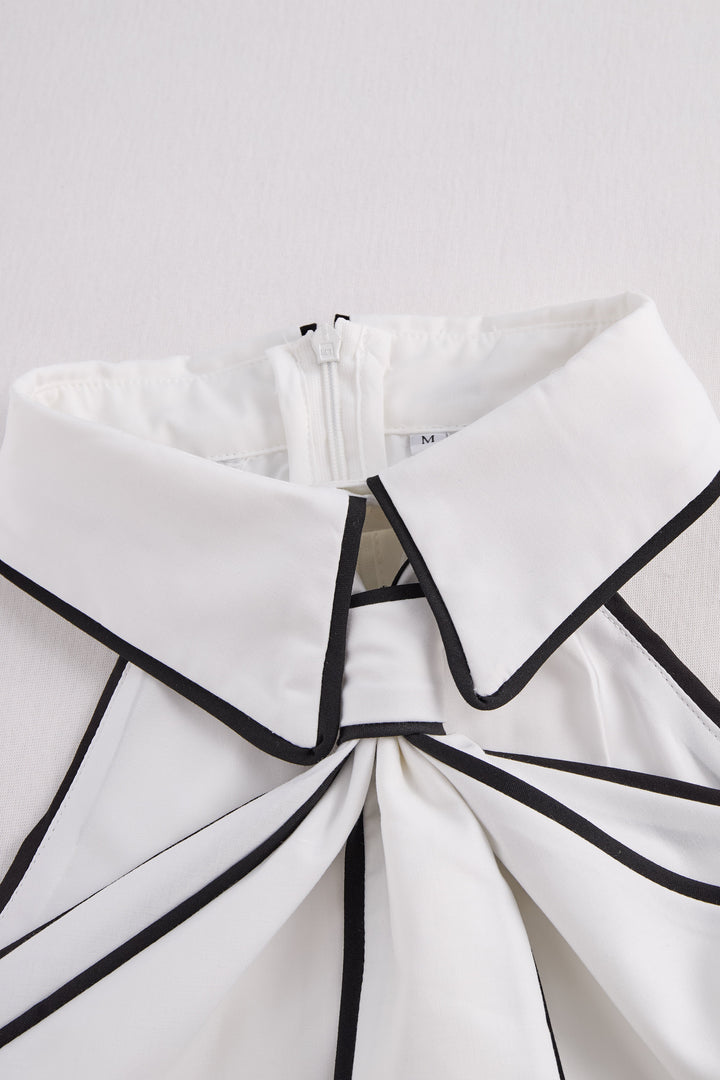 Damen Neckholder-Bluse mit Kontrastbesatz 4