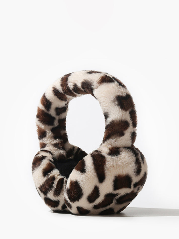 Damen Ohrenschützer Fuzzy Leopard Design - Stylische Ohrenwärmer für kalte Tage