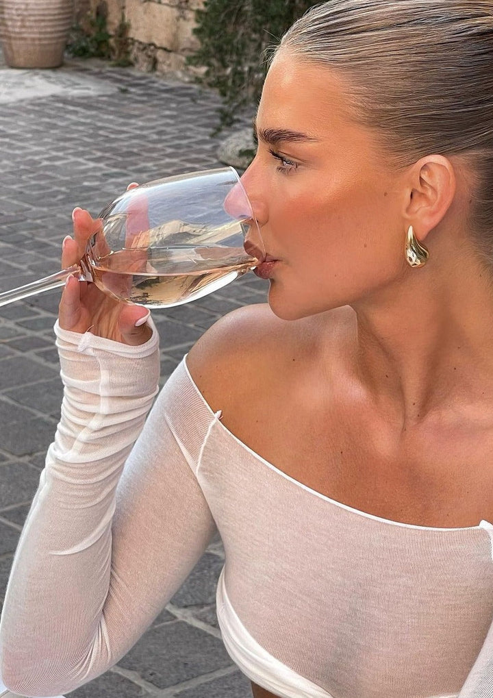 Damen Ohrringe Gold Edelstahl Minimalistisch Hypoallergen 5