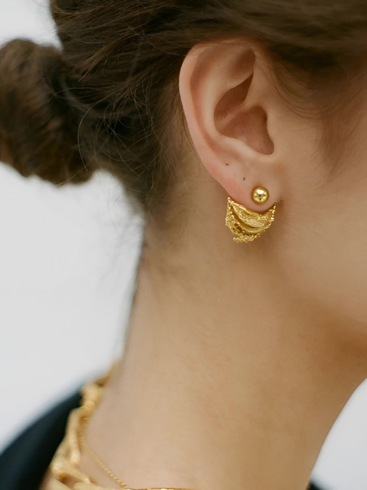 Damen Ohrstecker Kupfer Retro Design 0