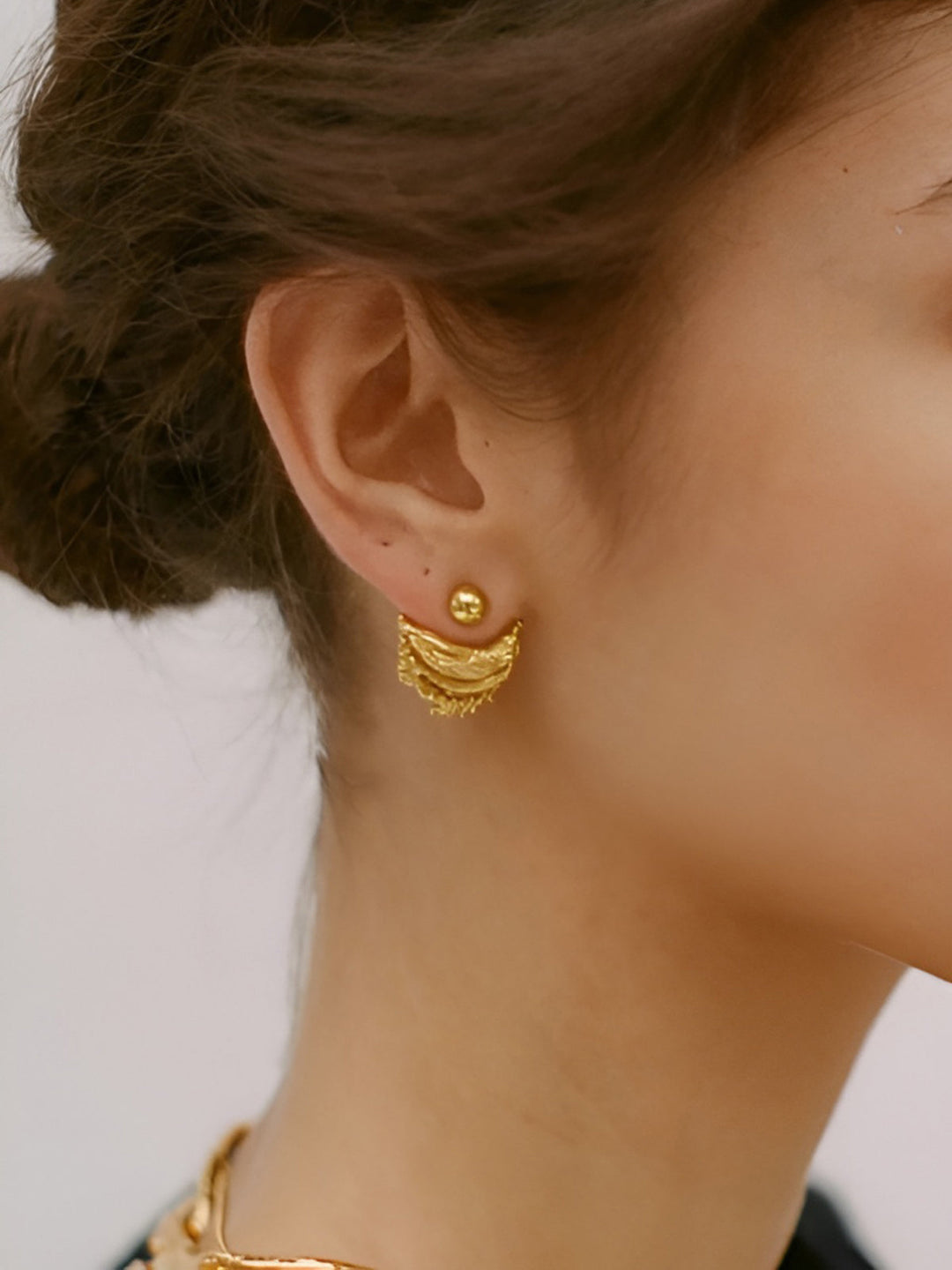 Damen Ohrstecker Kupfer Retro Design 3