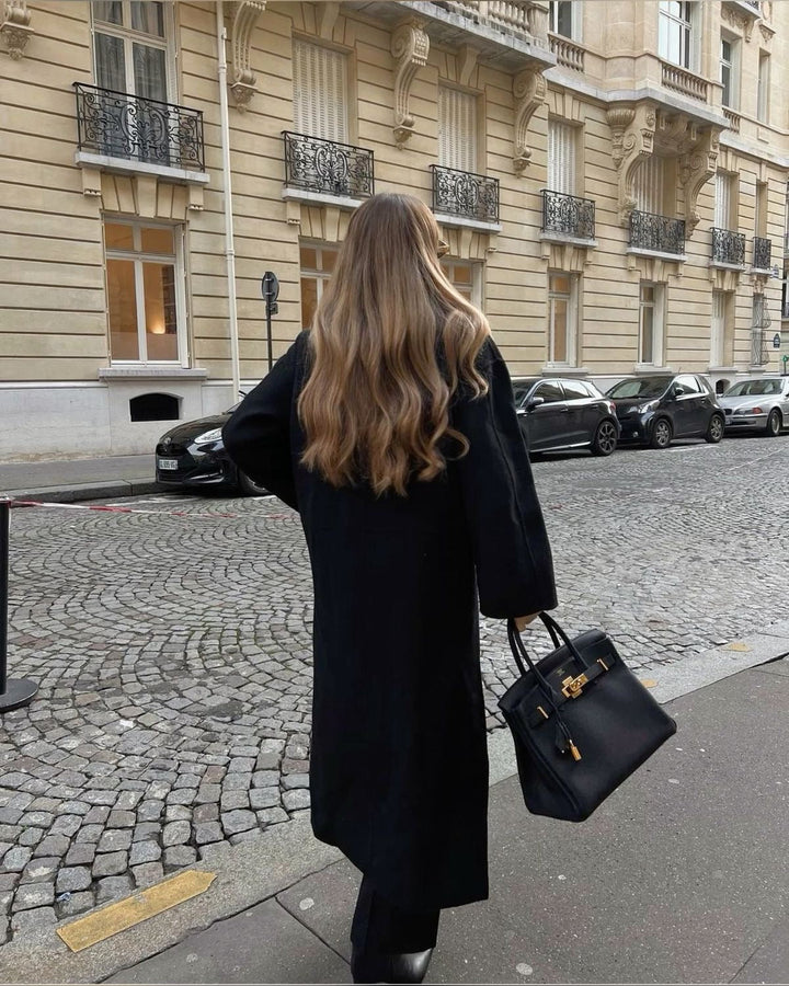 Manteau oversize pour femmes avec double rangée de boutons et coupe élégante