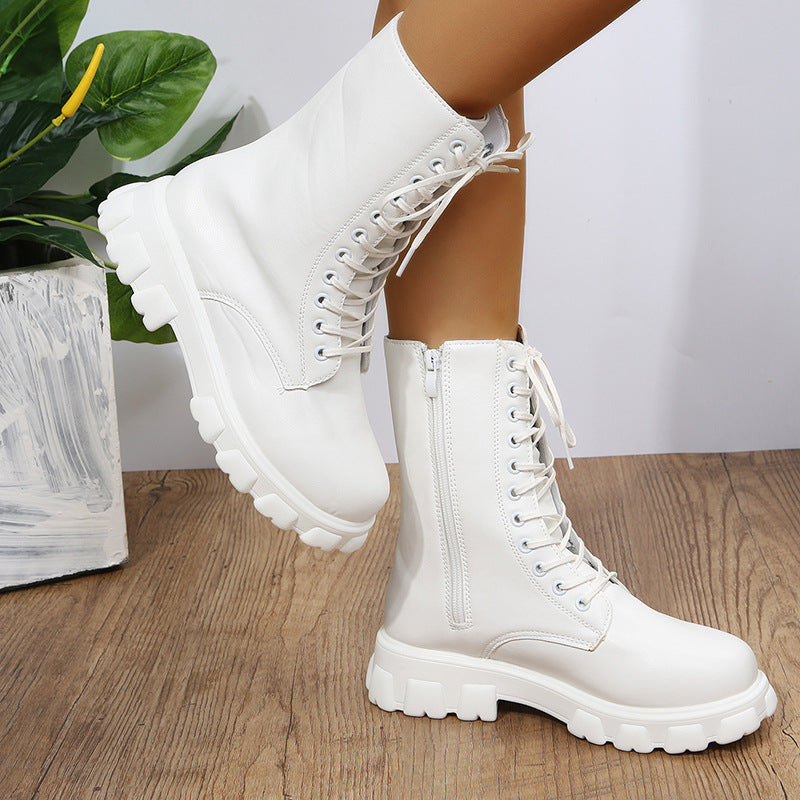 Damen Plateau Schuhe Dirndl Stil mit Blockabsatz und Robuster Plateausohle