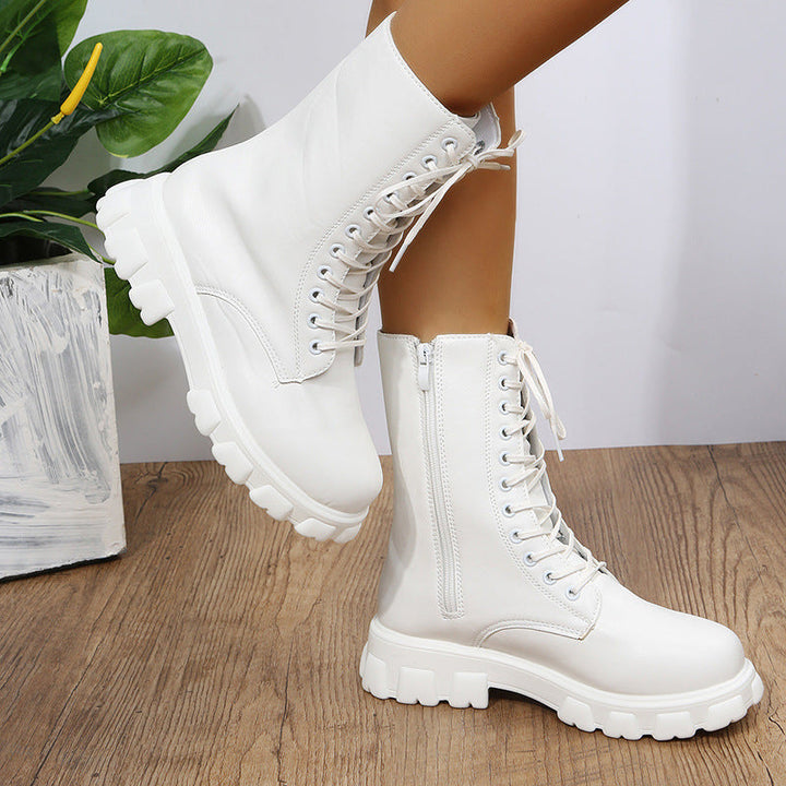 Damen Plateau Schuhe Dirndl Stil mit Blockabsatz und Robuster Plateausohle