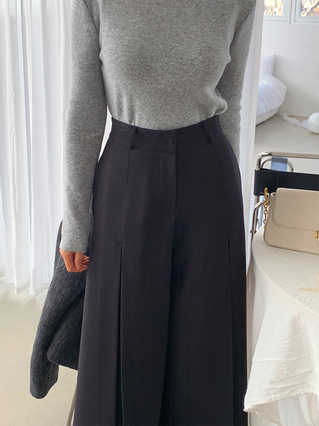 Women's Pleated Pants High-Waisted Wide Leg