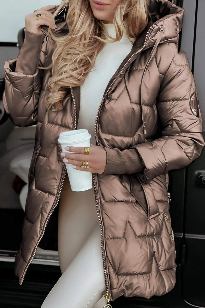 Damen Pufferjacke Baumwolle mit Kapuze – Stilvolle Jacke für Damen