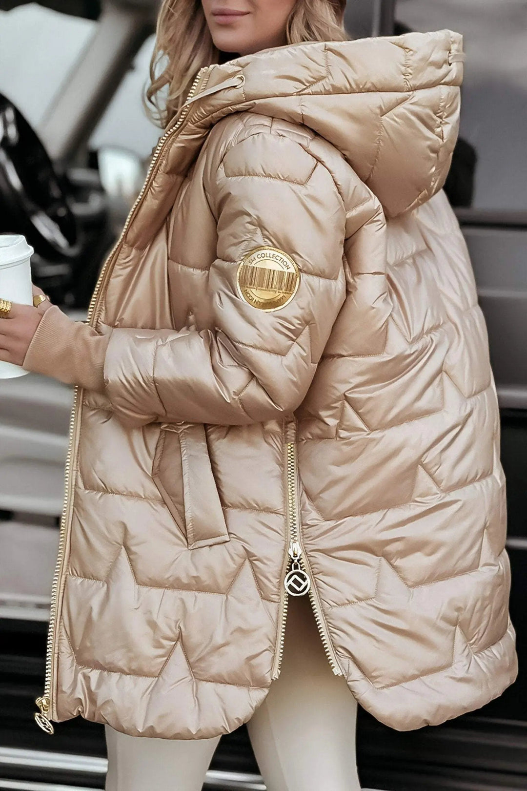 Damen Pufferjacke Baumwolle mit Kapuze – Stilvolle Jacke für Damen