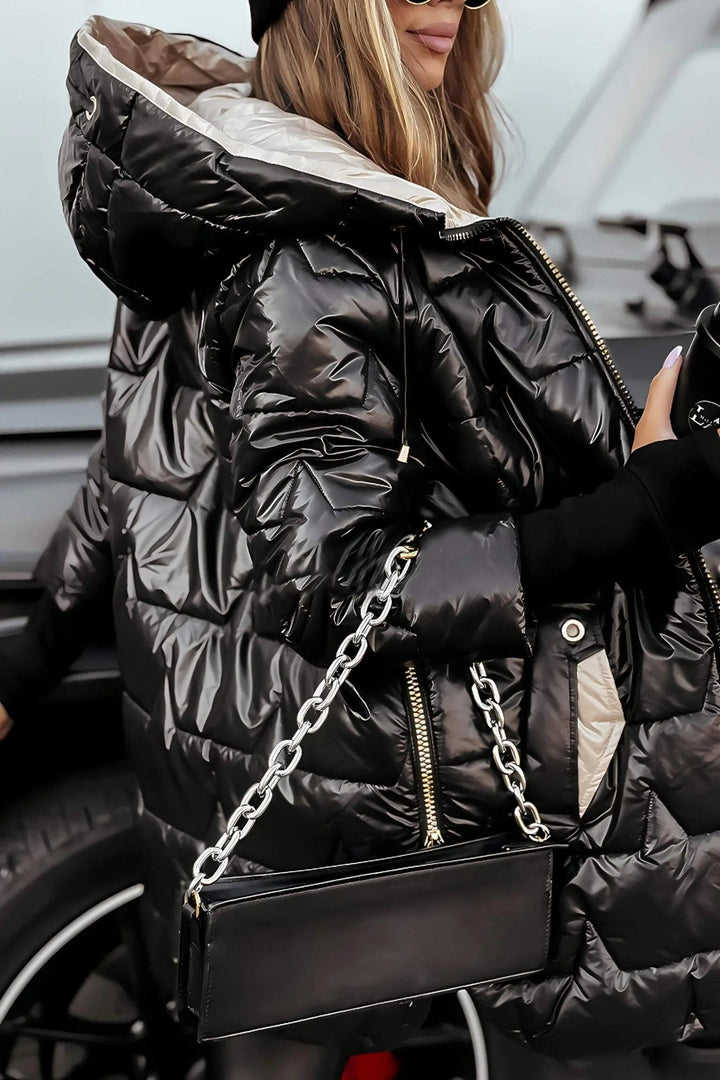 Damen Pufferjacke Baumwolle mit Kapuze – Stilvolle Jacke für Damen