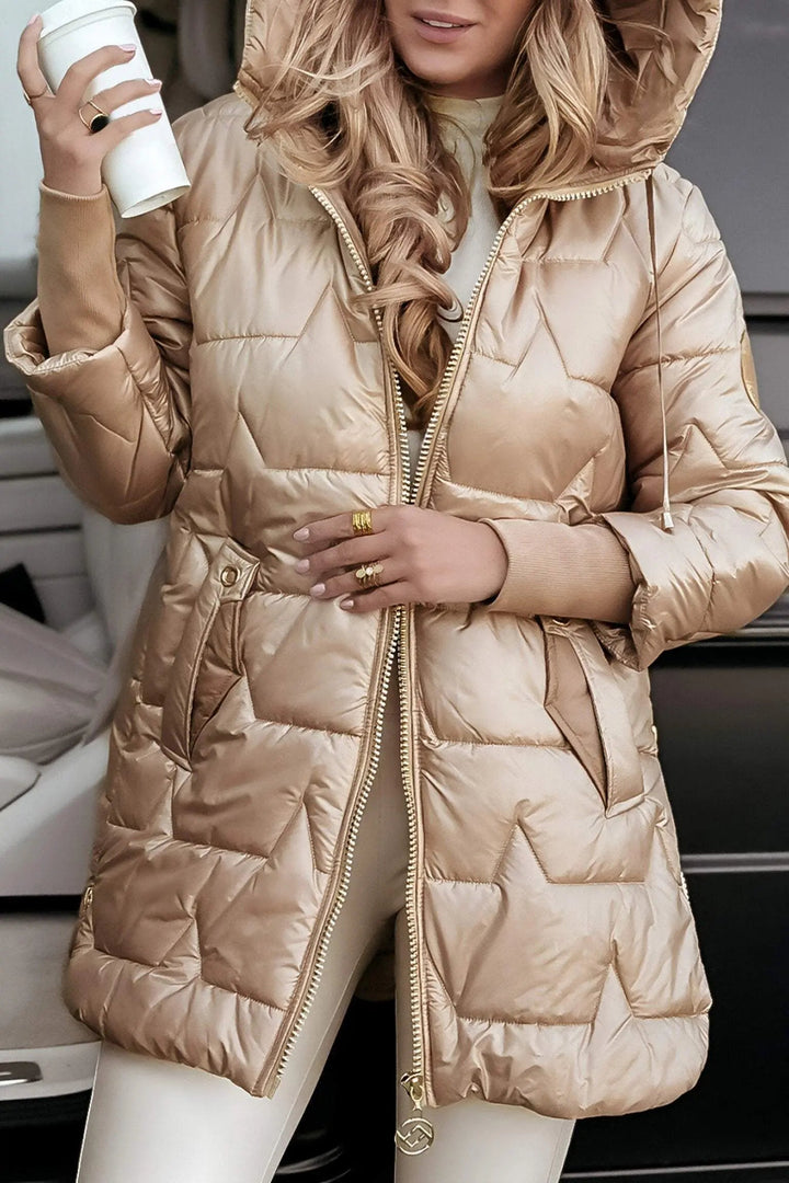 Damen Pufferjacke Baumwolle mit Kapuze – Stilvolle Jacke für Damen