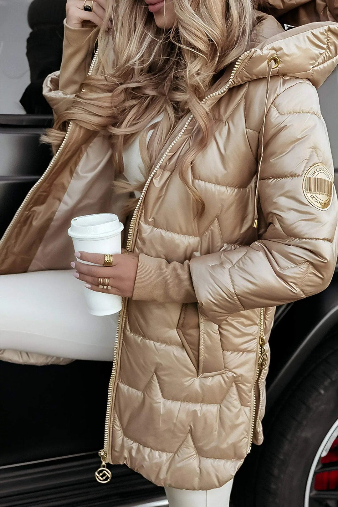 Damen Pufferjacke Baumwolle mit Kapuze – Stilvolle Jacke für Damen