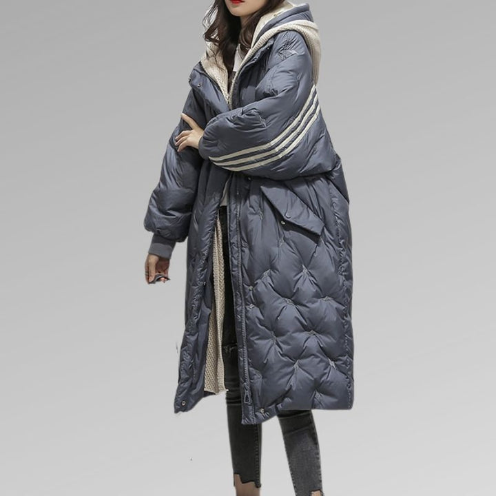 Damen Pufferjacke Warm Elegant Tailliert