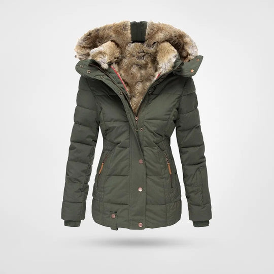 Damen Pufferjacke mit Kapuze Warm
