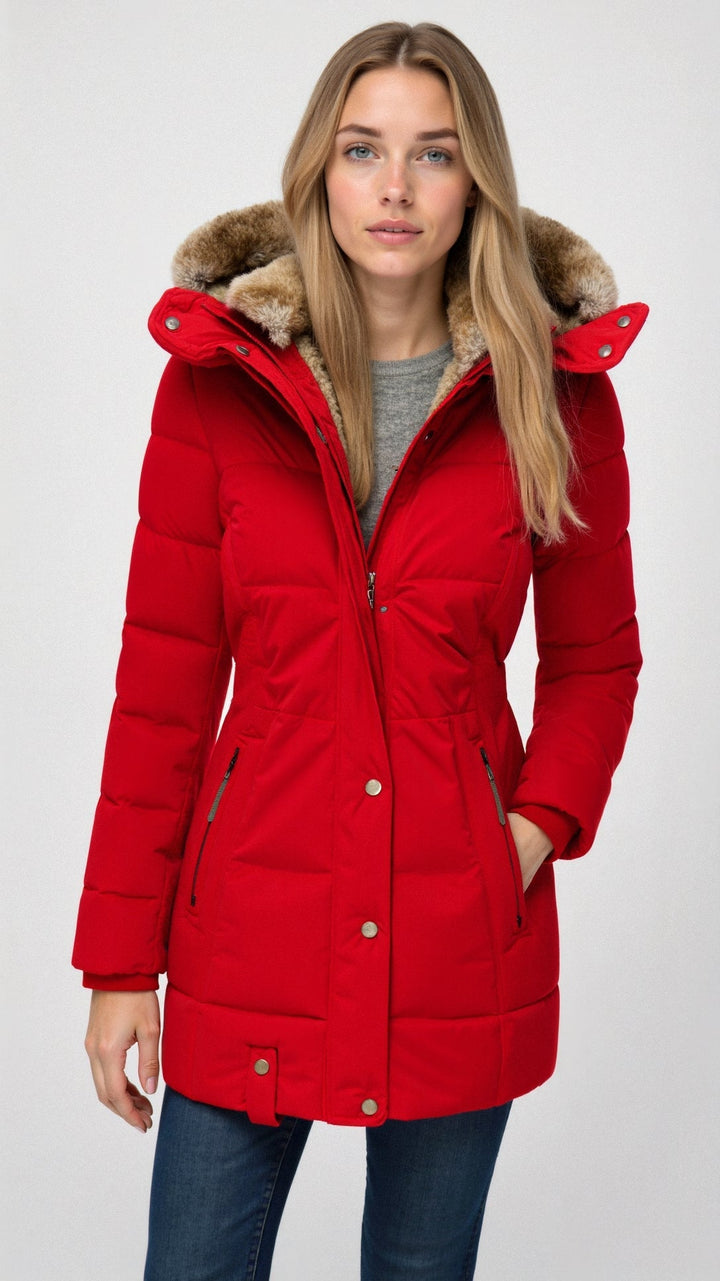 Damen Pufferjacke mit Kapuze Warm