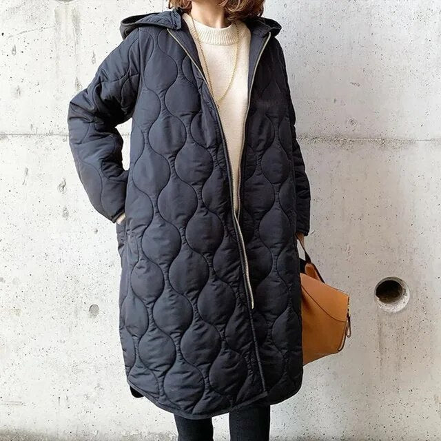 Damen Pufferjacke mit Kapuze Warm und Stilvoll