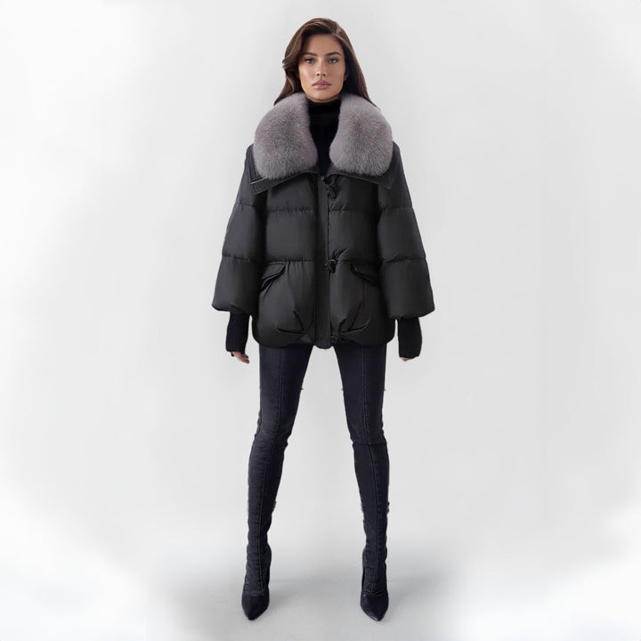 Damen Pufferjacke mit Veganpelzkragen
