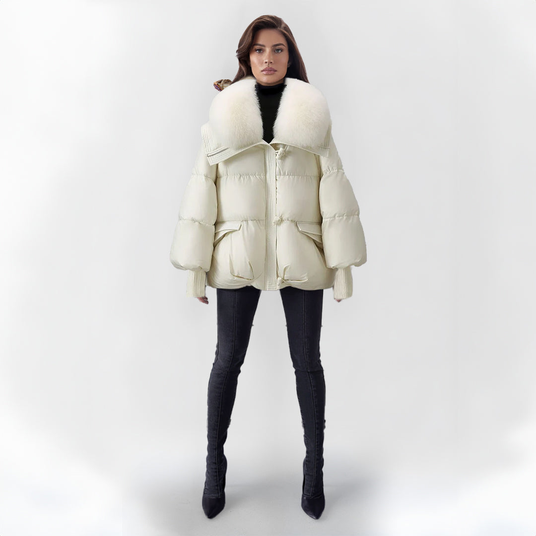 Damen Pufferjacke mit Veganpelzkragen