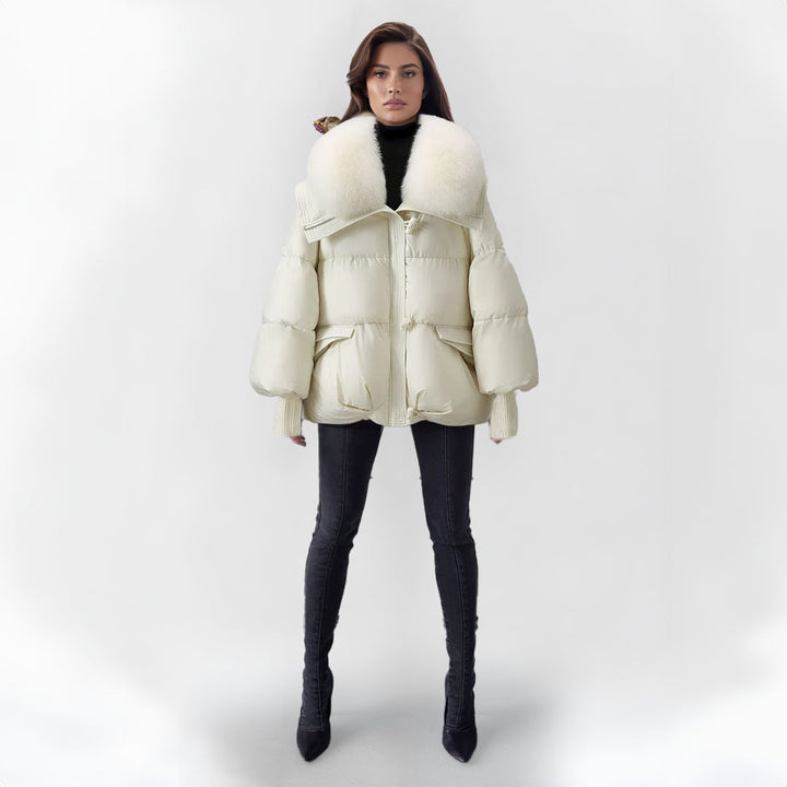 Damen Pufferjacke mit Veganpelzkragen