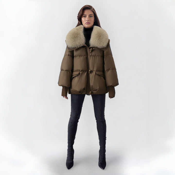 Damen Pufferjacke mit Veganpelzkragen