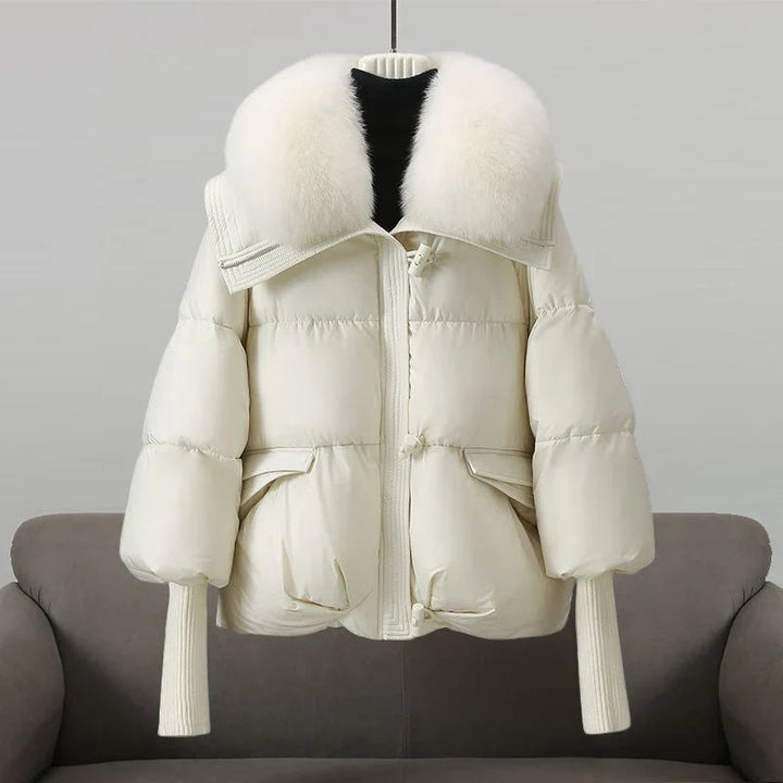 Damen Pufferjacke mit Veganpelzkragen