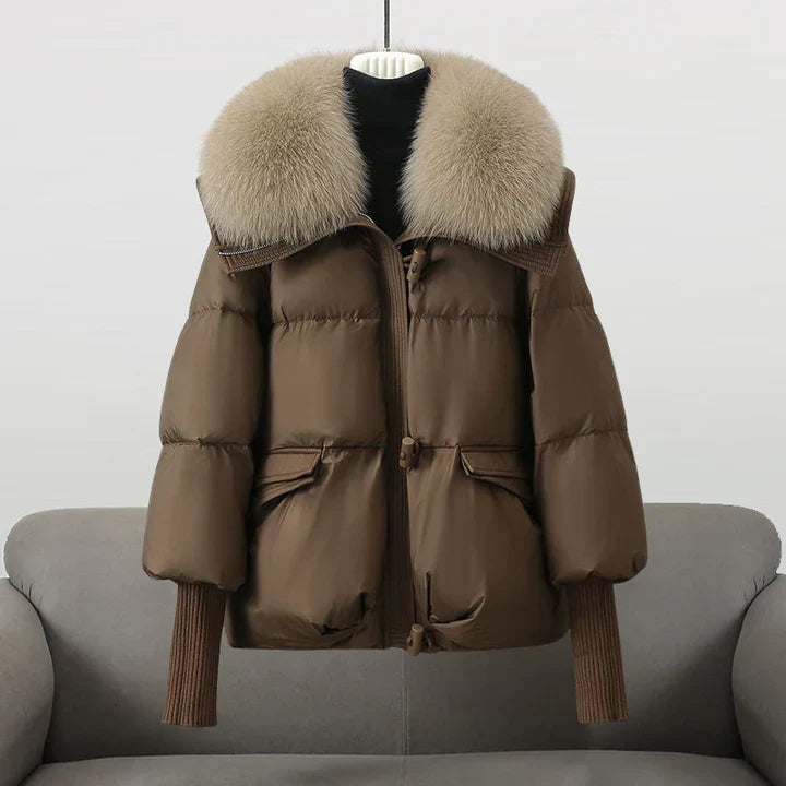 Damen Pufferjacke mit Veganpelzkragen