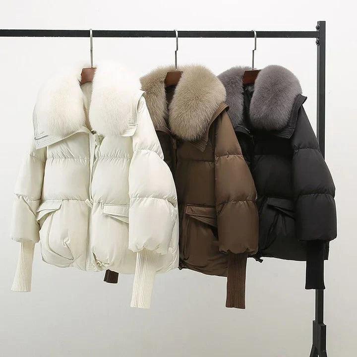 Damen Pufferjacke mit Veganpelzkragen