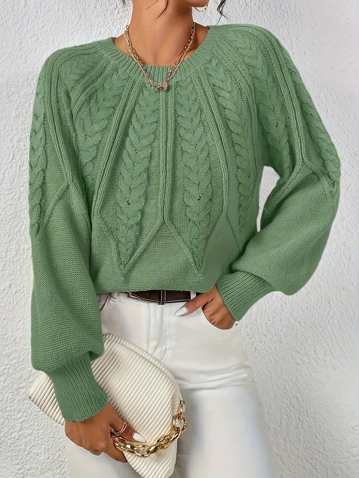 Pull femme coton torsadé décontracté