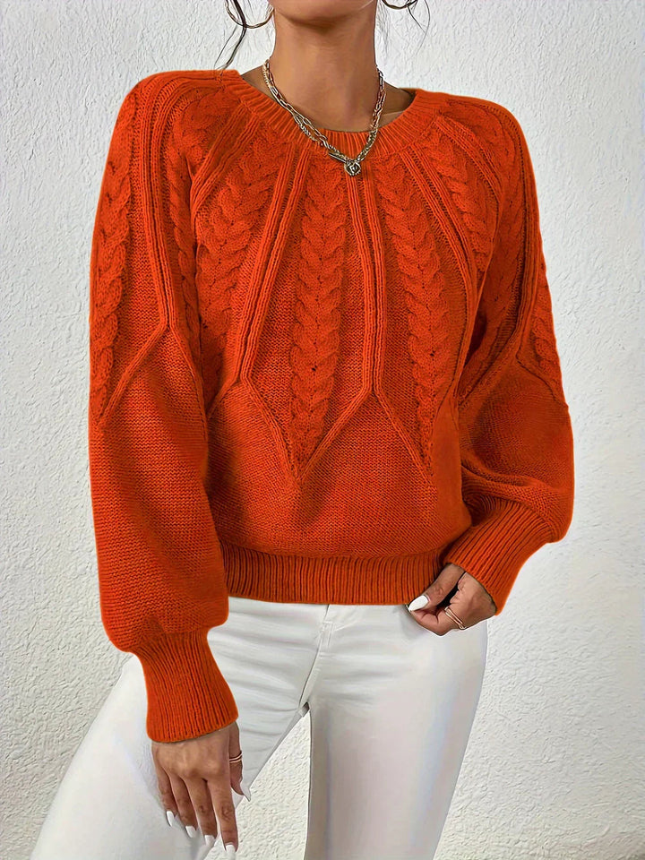 Pull femme coton torsadé décontracté