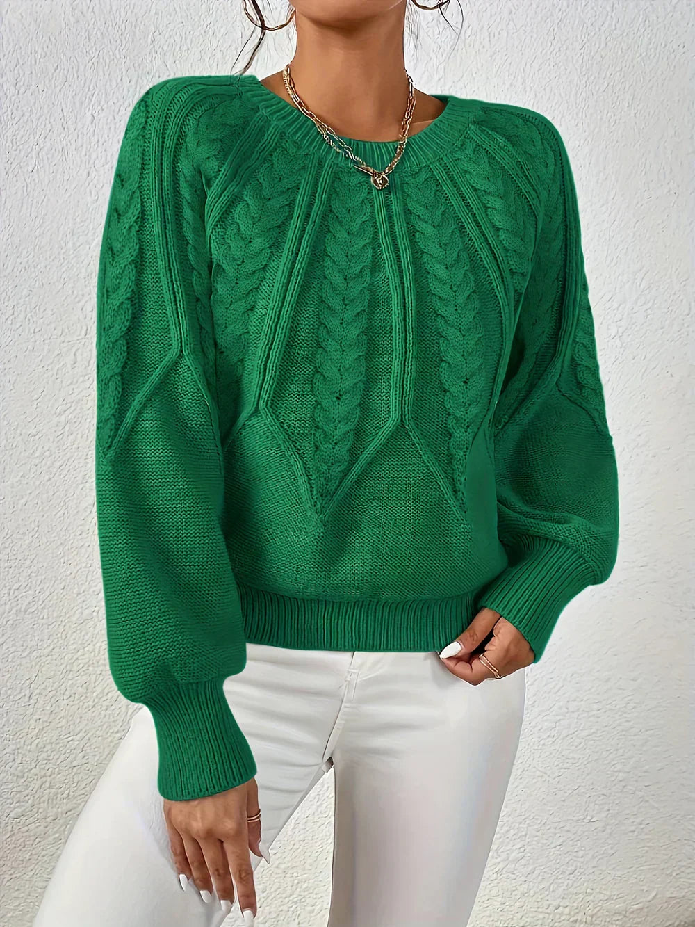 Pull femme coton torsadé décontracté