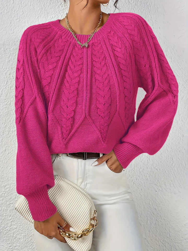 Pull femme coton torsadé décontracté