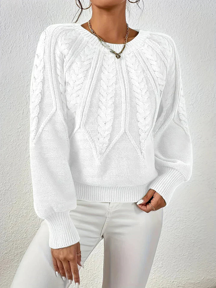 Pull femme coton torsadé décontracté