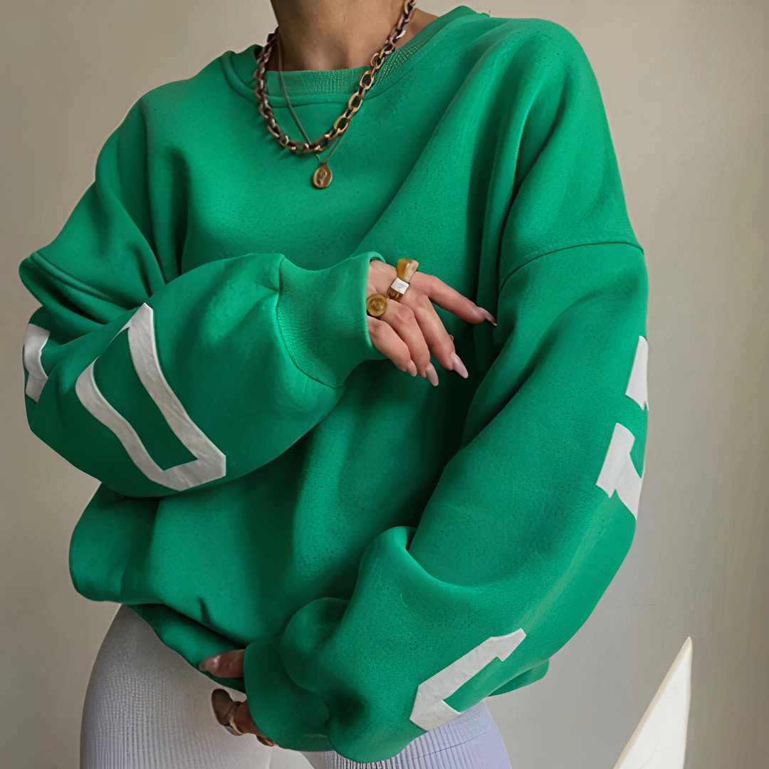 Pull pour femmes avec impression de lettres et manches longues