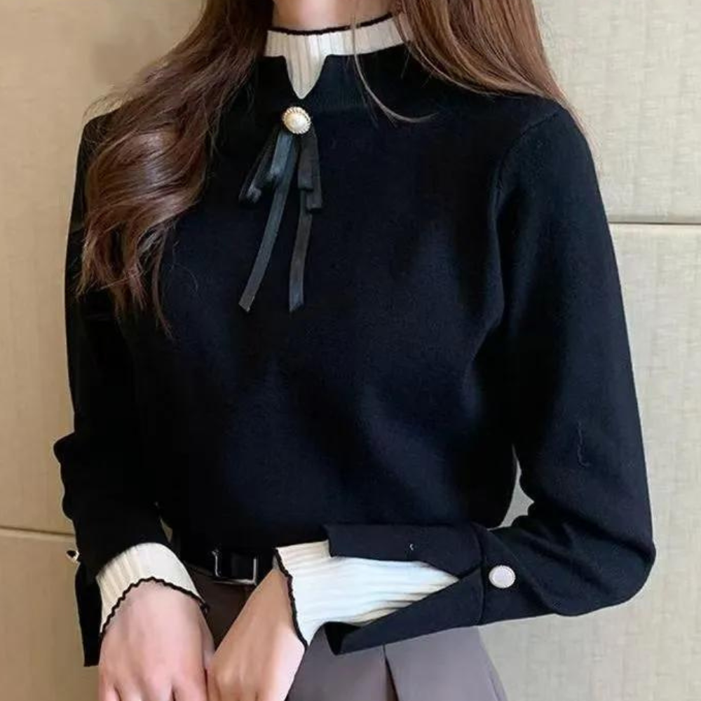 Damen Pullover mit hohem Nacken aus hochwertigem Material