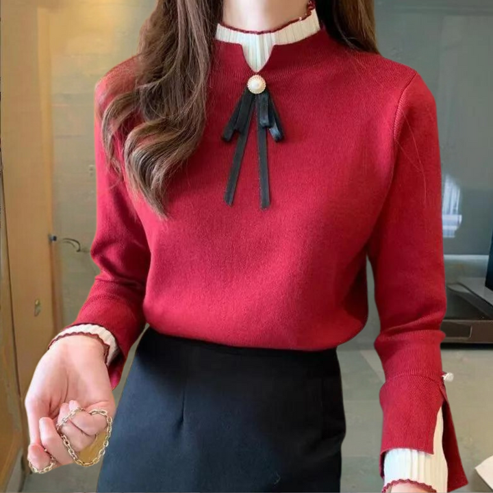 Damen Pullover mit hohem Nacken aus hochwertigem Material