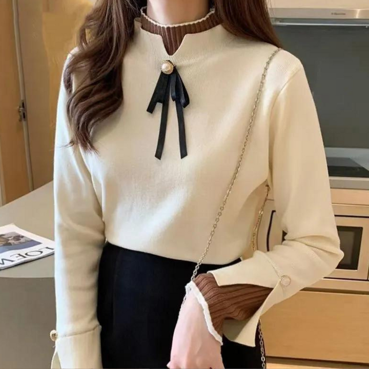 Damen Pullover mit hohem Nacken aus hochwertigem Material