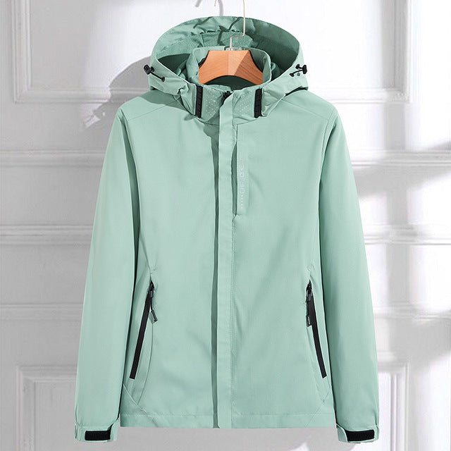 Women's rain jacket waterproof breathable elegant with hood