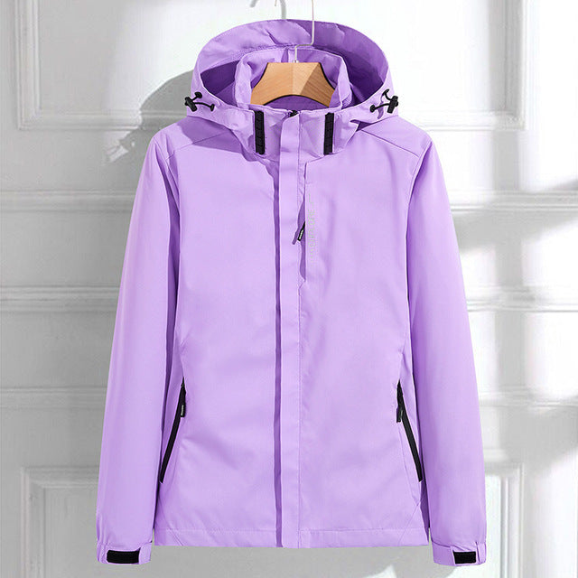Women's rain jacket waterproof breathable elegant with hood