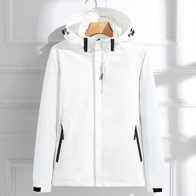 Women's rain jacket waterproof breathable elegant with hood
