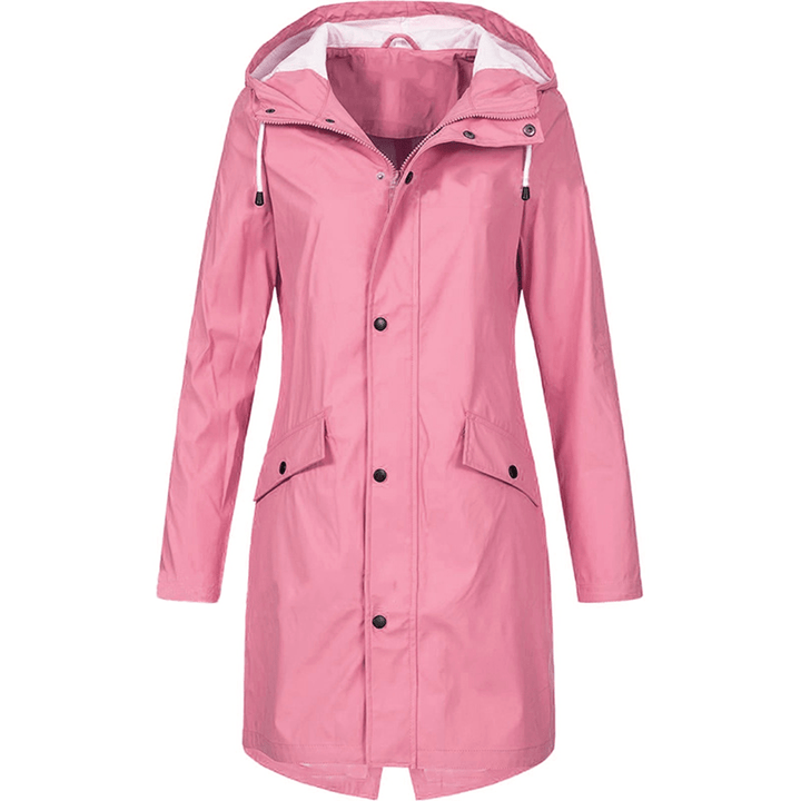 Damen Regenmantel Wasserdicht Elegant Atemberaubend