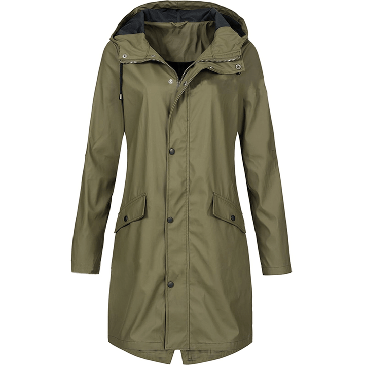 Damen Regenmantel Wasserdicht Elegant Atemberaubend