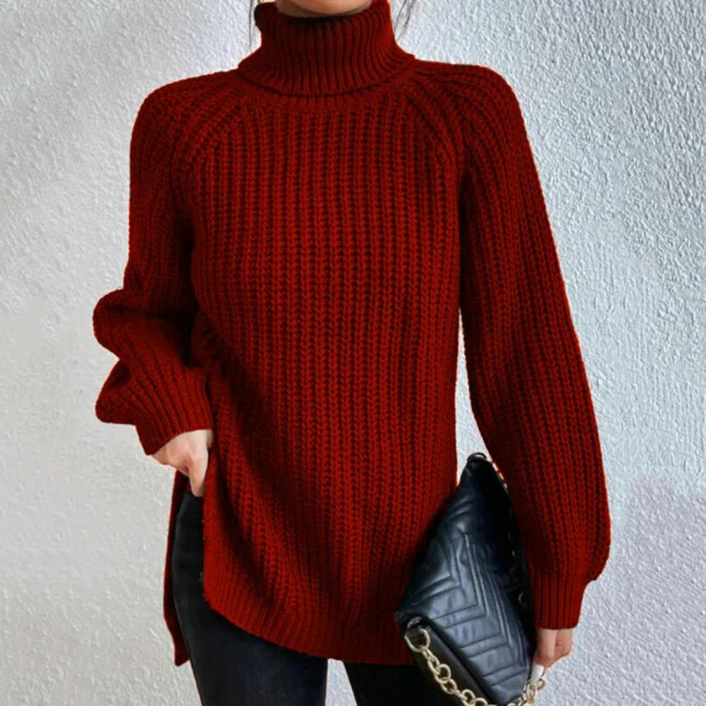 Damen Rollkragenpullover Baumwolle Elegant