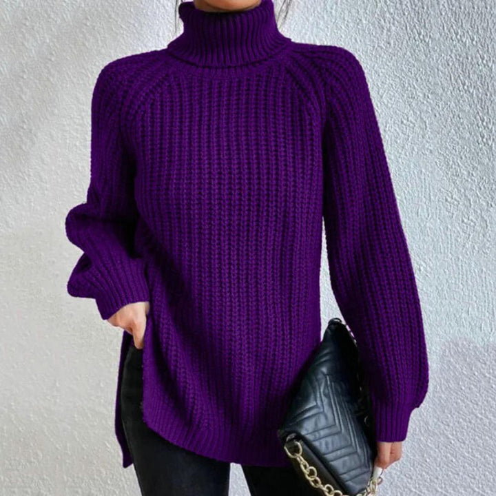 Damen Rollkragenpullover Baumwolle Elegant
