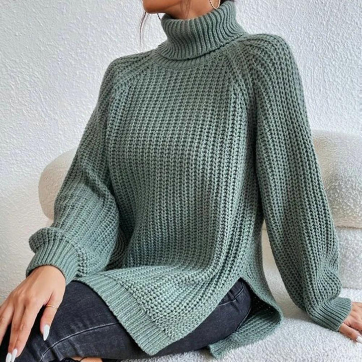 Damen Rollkragenpullover Baumwolle Elegant