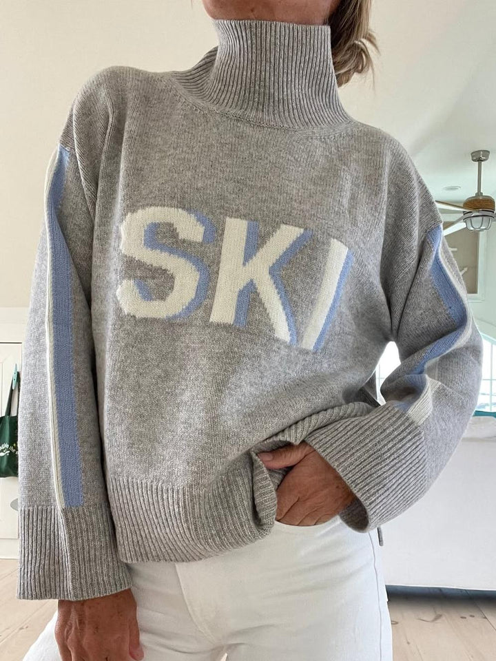 Damen Rollkragenpullover Strick - SKI Vintage Stil