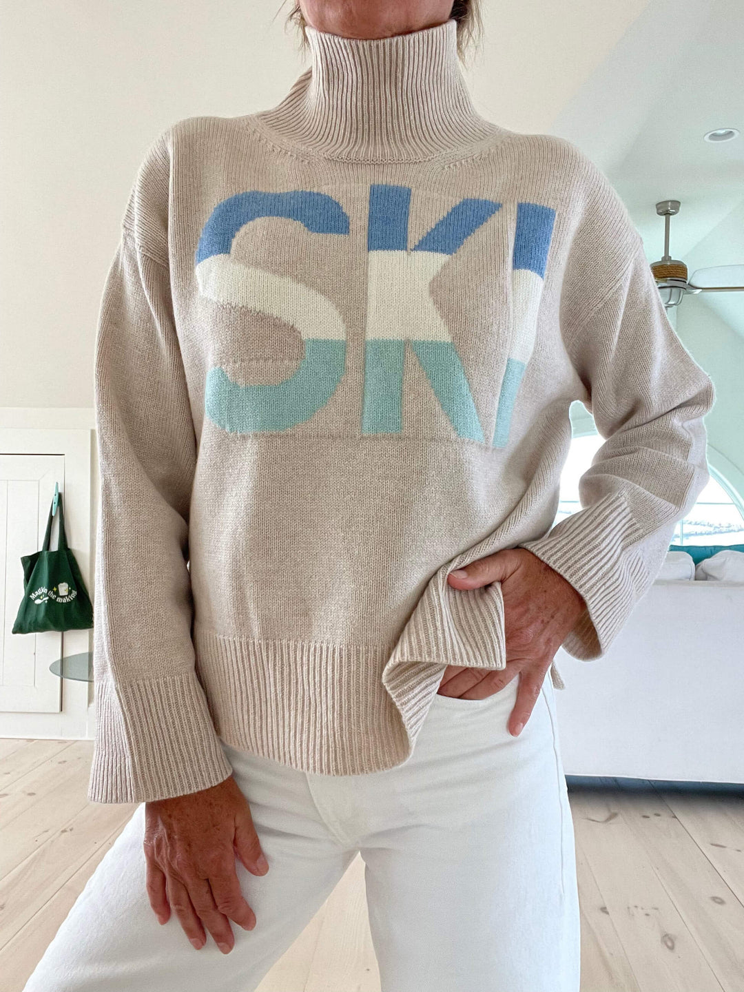Damen Rollkragenpullover Strick - SKI Vintage Stil