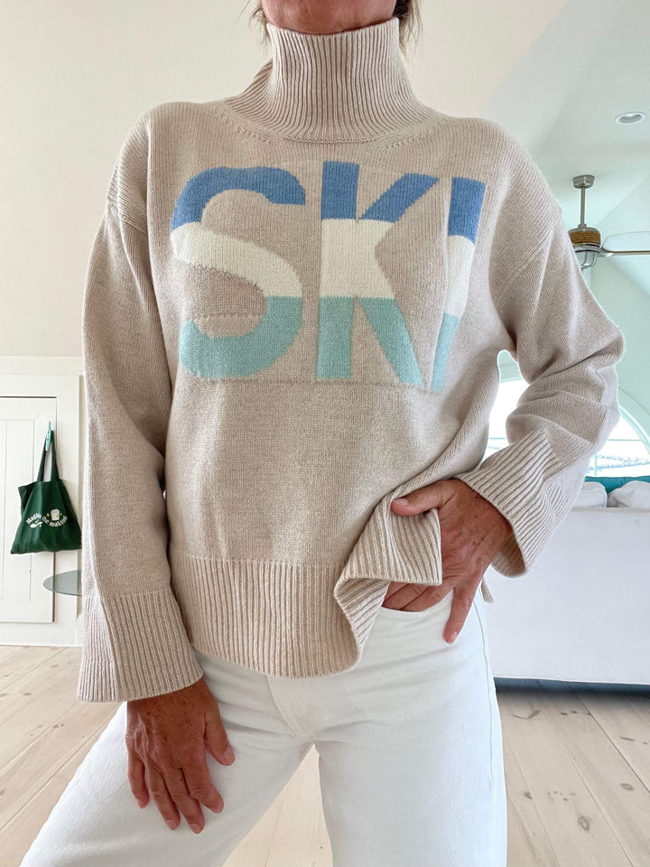 Damen Rollkragenpullover Strick - SKI Vintage Stil