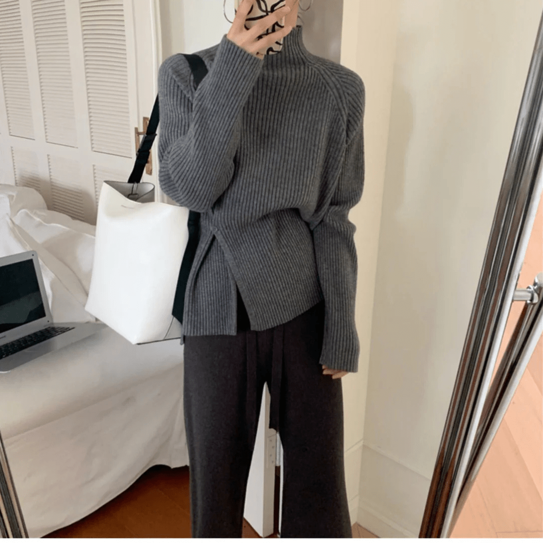 Pull à col roulé pour femmes en maille élégant pull chaud pour femmes